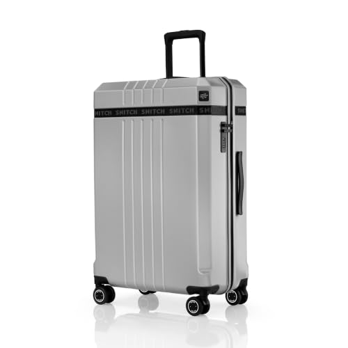 Image of SNITCH VITTO Medium Size Light Grey Polycarbonate Hard Travel Suitcase - Medium Size Trolley Bags for Luggage & Luggage with 8 Wheels, Premium Lock, Wet Pouch & Free Shoe Bag