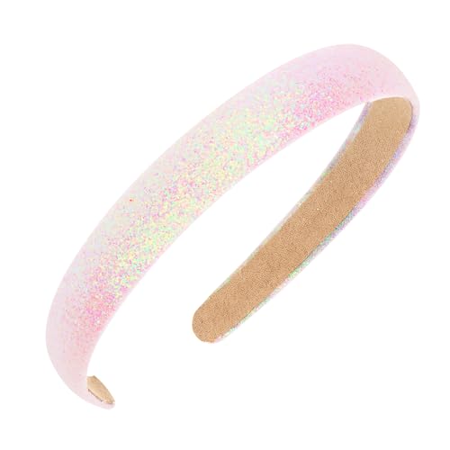 Semato Pink Glitter Headbands for Girls Sparkly Wide Headband Cute Non Slip Headbands Bling Hairband for Little Girl Hair Accessories