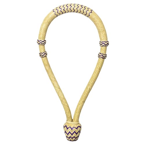 CALYX Rawhide Bosal | Hand Braided Rawhide for Horse Riding | Classic Stylish Design | Functional and Durable | Western Horse Bosal Standard Size (Natural - Purple)