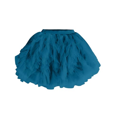 Girls Cute Casual Mesh Cake Short Skirts Kids Summer Baggy Elastic High Waist Skorts Teen Fashion Loose Outfits(Dark Blue, 4-5 Years)