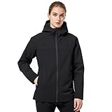 CUBIC PLANET Chamarra Impermeable Mujer (MX/US, Alfa, Mediano, Regular, Regular, Negro)