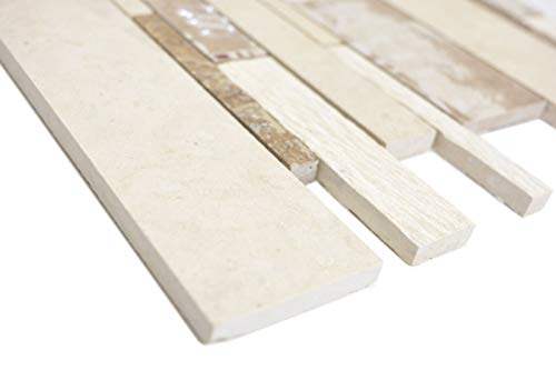 Compuesto de mármol/cerámica mezcla beige/color 3F Mosaik azulejos pared azulejos cocina baño MOS180-B03STB_f