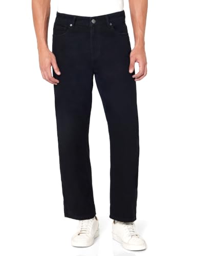 Image of Amazon Brand - Symbol Men 100% Cotton Relaxed Straight Fit Jeans | Casual Denim | Available in Plus Sizes