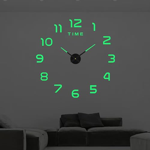 Reloj adhesivo de pared sin marco 3D analógico silencioso miniatura 2