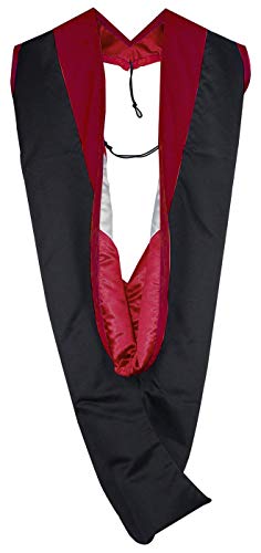 GraduationMall Graduation Hood for Master Degree Deluxe Academic Hood (Red/Red/White)
