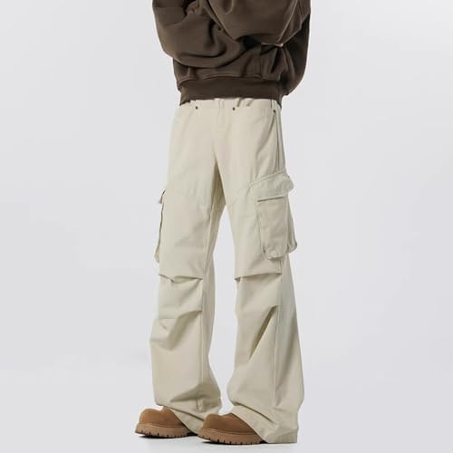 Baggy Jeans with Cargo Pockets Men Straight Vintage Wide Leg Denim Pants Streetwear Hip Hop Skater Casual Trousers4