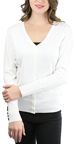 Image of ToBeInStyle Women's Long Sleeve Button Down V-Neck Cardigan