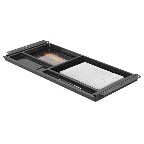 Image of Mount-It! Under Desk Drawer with 4 Compartments, Deep Low-Profile Slide-Out Storage Organizer, 25.8″ x 12.5″ x 1.6″, Smooth Glide Pull-Out Tray for Traditional & Single Motor Standing Desks, Black