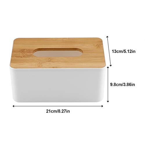 Multifunction Tissue Box Cover Desktop Decor Organizer Tissue Holder Phone Remote Control Makeup Storage Office Supplies Packing Box, White