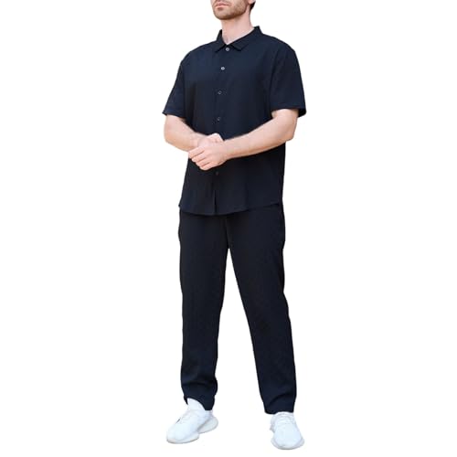 Traje de verano para hombre ligero y fino conjunto de chándal de tela transpirable