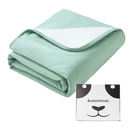 Image of BubblePanda Rayon Made from Bamboo Baby Blanket for Boys Girls Neutral Soft Crib Blanket Toddler Quilt Comforter Newborn Nursery 30 x 40 Inch Green