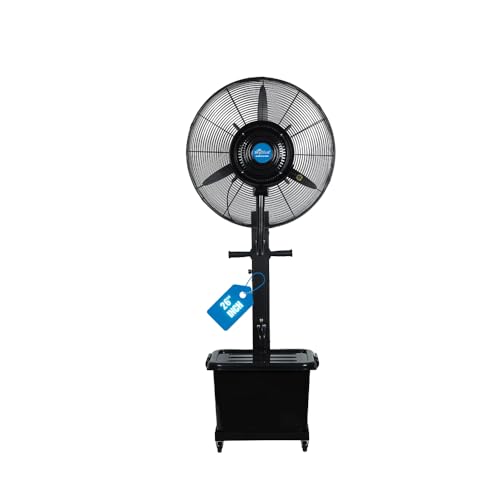 Image of skyblue 26 inch MIST FAN Cooler Water Mist Fan Commercial /Domestic Big Spray 5.75 ft (Cover Included)(Black)