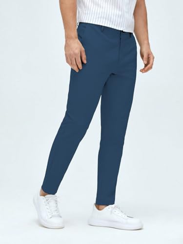 Image of AVANOVA Men's Classic Dress Pants with Side Pockets | Solid Tapered Suit Trousers, Business Formal Office Wear Regular Fit Pants, Stretchable Blend Slim Carrot Fit (Trouser 255)