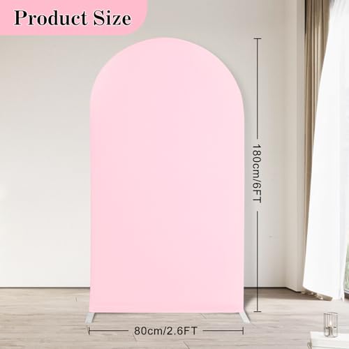 timecity 6FT Wedding Arch Cover - Fitted Spandex Stand Covers for Round Top Chiara Backdrop - Birthday, Banquet, Ceremony, Bridal Decoration - Pink by timecity - Used condition - Image 2