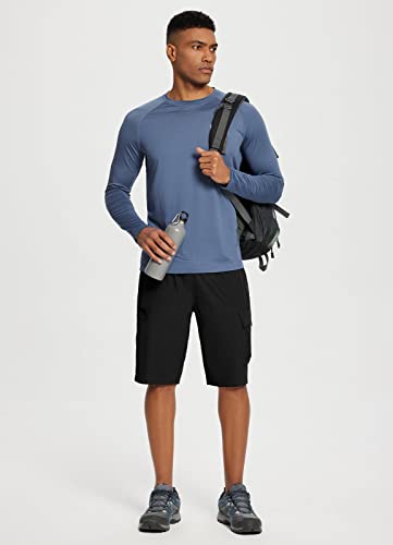 Baleaf Men's 11" Knee Length Shorts Lightweight Bermuda Quick Dry Hiking Cargo Shorts Elastic Waist Travel For Summer Camping Fishing Casual Black Xl #TOP5