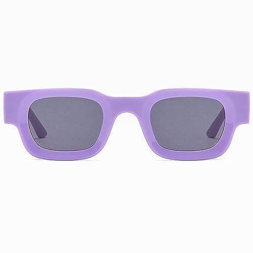 Image of EYLRIM Thick Square Frame Sunglasses for Women Men Chunky Rectangle Polarized Sunglasses UV400 Protection