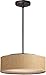 Maxim 10224GCOI Prime Acrylic & Grass Cloth Double Shade Drum LED Pendant Ceiling Light, 3-Light 19.5 Total Watts, 7" H x 16" W, Oil Rubbed Bronze