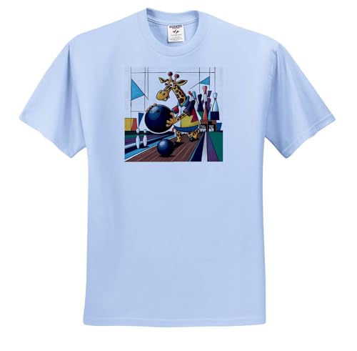3dRose, Funny Cute Cool Colorful Abstract Giraffe Bowling Sports, T-Shirt