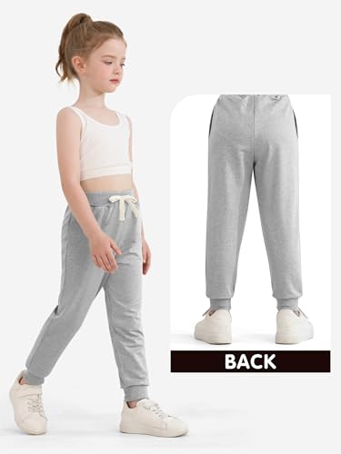 Resinta 4 Pack Toddler Girls Sweatpants Girls Athletic Jogger Pants with Drawstring Pockets Kids Casual Pull On Pants4