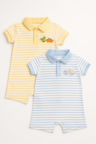 Image of TuddyBuddy 100% Cotton Romper /Jumpsuit /Bodysuit Set for Baby (Pack of 2 Playsuits)
