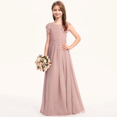 Chiffon Junior Bridesmaid Dress Lace Flower Girl Dresses for Wedding Princess Pageant Ball Gown Dress for Girls3