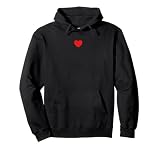 Small Red Heart Middle Trendy Simple Heart Pullover Hoodie