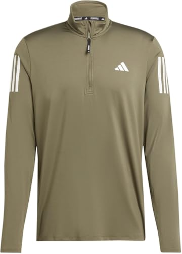 adidas Hombre Own the Run Half-Zip Jacket, olive strata, L