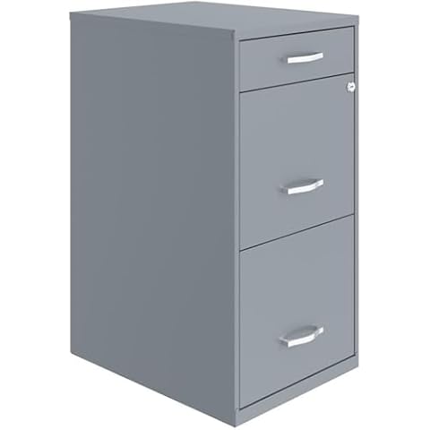 UrbanPro 3 Drawers 27.32" Vertical Gray Metal Filing Cabinet Lockable Pre-Assembled Stationary Letter Size for Home, Office Cover