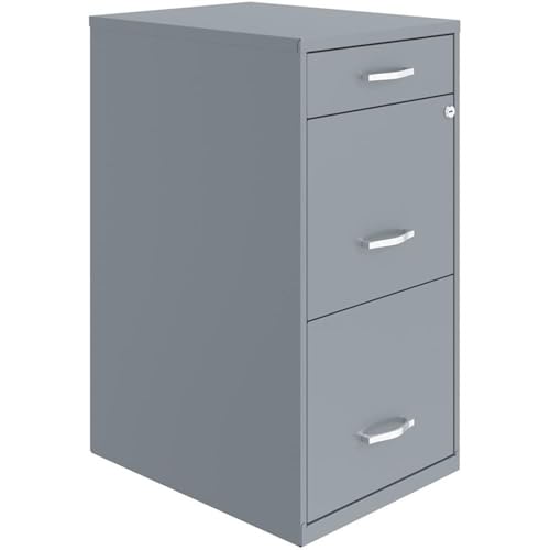 Hirsh Industries Space Solutions 18 inch 3 Drawer Metal File Cabinet with Pencil Drawer Gray