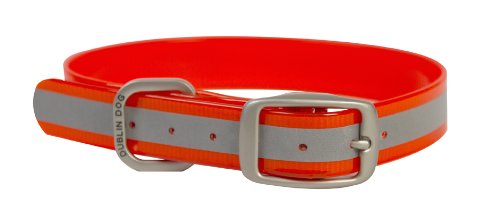 Dublin Dog 11-Inch to 14-Inch KOA Reflective Waterproof Dog Collar, Small, Blaze Orange