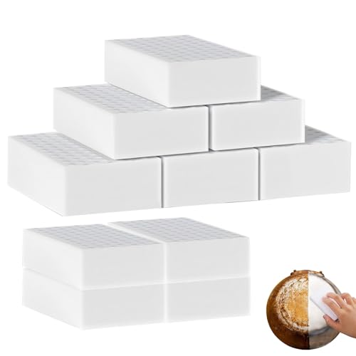 Senshuomy Magic Sponges Cleaning Eraser,All-Purpose Washing Up Melamine Sponge Foam Cleaning Pads for All Household Surfaces,Kitchens,Bathrooms,Walls,Shoes(10 Count)