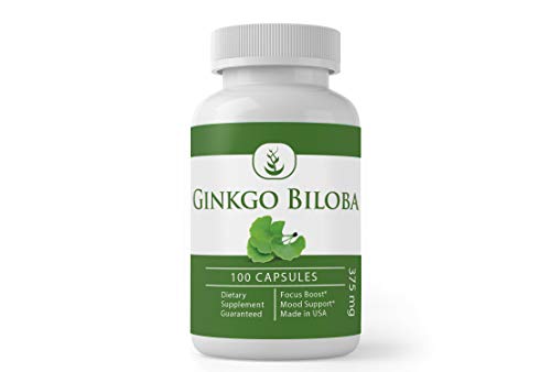 Ginkgo Biloba (100 Capsules, 375 mg Serving), Natural, for Memory & Concentration, Blood Flow & Circulation, Antioxidant* Ginkgo Biloba (100 Capsules, 375 mg Serving), Natural, for Memory & Concentration, Blood Flow & Circulation, Antioxidant*