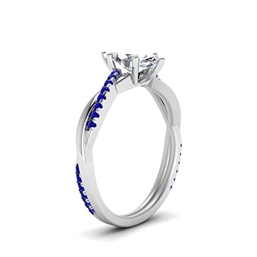 Image of 55Carat Choose Your Gemstone Dainty Infinity Twist Diamond CZ Ring Sterling Silver Marquise Shape Engagement Rings Everyday Jewelry Wedding Jewelry Handmade Gifts for Wife US Size 4 to 12