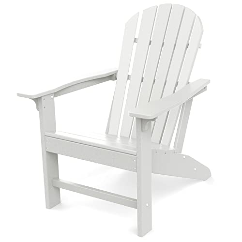 Otsun Adirondack Chair, Large Lawn Chairs With 350 Lbs Weight Capacity, Hdpe Outdoor Chairs Weather Resistant For Patio, Porch, Garden, Swimming Pool, Deck, White #TOP12
