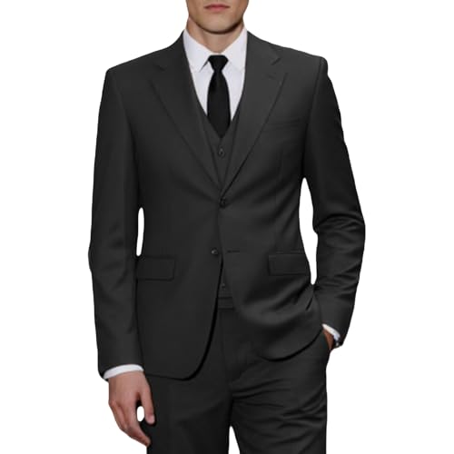JinXuanYa Mens Suit 3 Pieces Slim Fit Suit for Men Business Formal Prom Tuxedos for Wedding Groomsmen(Blazer + Vest + Pants)