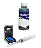 Kit de recarga incluye: recarga clip HP, 1 junta para cartucho negro, 1 junta para cartucho de color, 1 jeringa de 3 ml con aguja corta para recarga, 1 jeringa sin aguja para la aspiración del aire, 1 cartucho de 100 ml de tinta negra Inktec de alta calidad