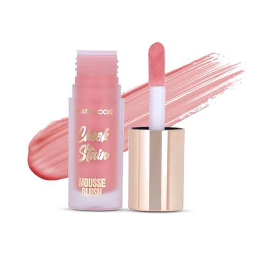 Image of MATTLOOK Cheek Stain Mousse Blush | Vitamin E | Natural Radiant Finish | Infused With Hyaluronic acid and vitamin E | Long Lasting Liquid Blusher (Everyday Love-04,6.5ml)