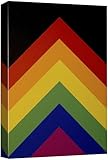 SIGNWIN Canvas Wall Art Abstract Rainbow Chevron Pattern on Black Background Photography Modern Art Rustic Landscape Relax/Calm Multicolor for Living Room, Bedroom - 12'x18'