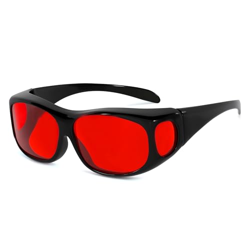 Image of Eyekepper Red Lens Blue Light Glasses Men,Fitover Blue Light Blocking Glasses Women, Red Light Glasses Eye Protection - Black