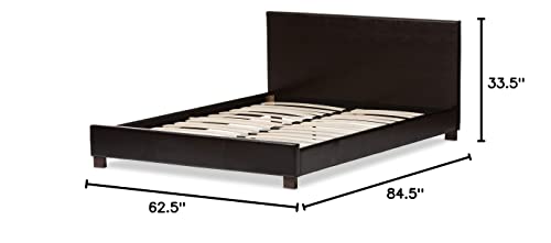 Baxton Studio Pless Modern Platform Bed, Queen, Dark Brown #TOP6