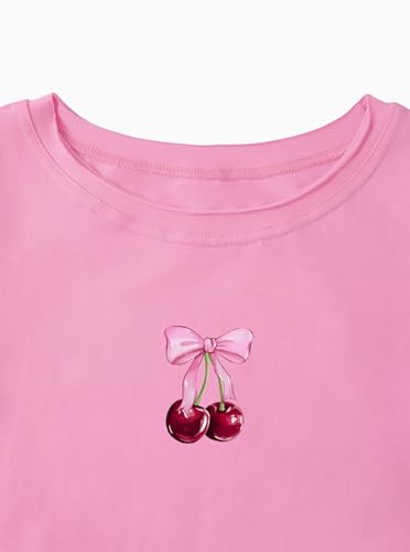 Image of Girls' Graphic Tees Summer Cute Tops Casual Short Sleeve Crew Neck T Shirts
