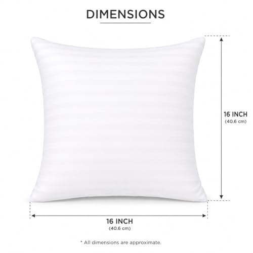 Image of Clasiko Microfiber Cushion Filler 16 x 16 Inches Set of 2 | Suitable for Sofa, Bed & Floor