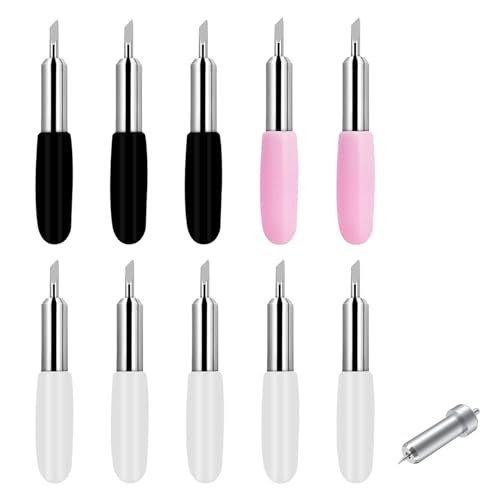Image of 10 Pcs Replacement Blades for Cricut Joy, Cutting Blades, Includes 5X 45° Standard Fine Point, 3X 60° Deep Cut, 2X 30° Shallow Cut, Vinyl Plotter Blade for Cricut Joy Only, DIY Crafting Supplies
