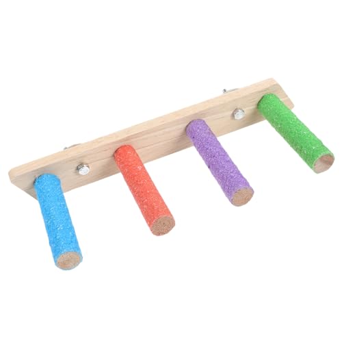 BCOATH Lid Wood Bird Ladder Parrot Cage Accessory for Climbing Playing Grinding Claws