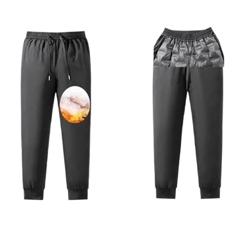 AYGJKIE Men's Winter Warm Down Pants Ultralight Waterproof Windproof Snow Pants Skiing Trousers Outdoor Camping Insulated Pants (Color : Black1, Size : X-Large)