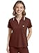 Eadflie Women's Scrub Tops - Cropped Zip-Front Polo Scrub Top - Medical Scrub Top with Chest Pocket, Pen Slot, Side Vents - (Brown/S)