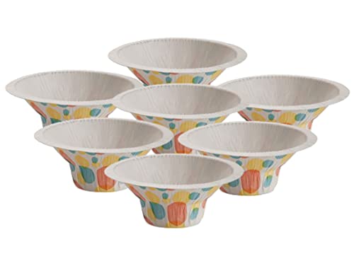 MAQA 50 pz Coppe gelato e dessert 100-150 cc, Coppette gelato in carta, coppa per yogurt, ciotole usa e getta rotondo 150CC