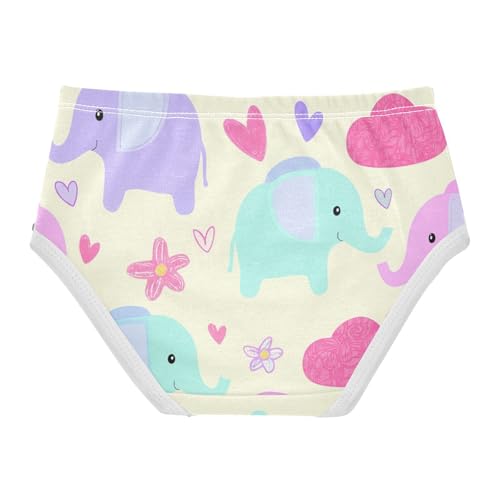 Cute Colorful Cartoon Elephants Cream Girls Underwear Toddler 2t Cotton Panties Little Girl Print Kids Briefs Undies2