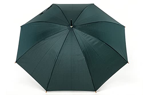Travel Umbrella, Real Wood Handle Classic Golf Umbrella Windproof Auto Open Rainproof Cane Stick Umbrellas (Green) #TOP2