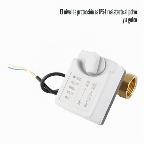 Válvula de Bola Motorizada 2 Hilos 2 Vías Normalmente Cerrada DN25 Latón ABS DC 12V a 24V Accesorio Válvula de Bola Eléctrica Motor Síncrono Rosca de Tubería 1in IP54